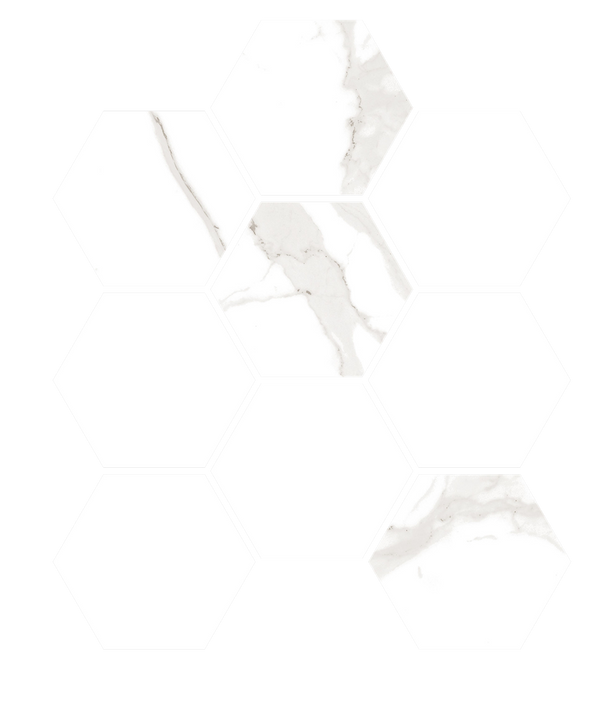 Shape Carrara Gold Large Hexagon Satin Mosaic