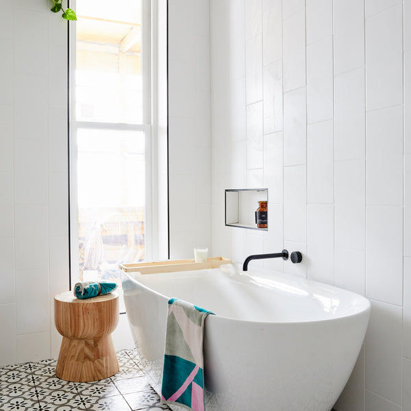 White Satin Tile - lifestyle view