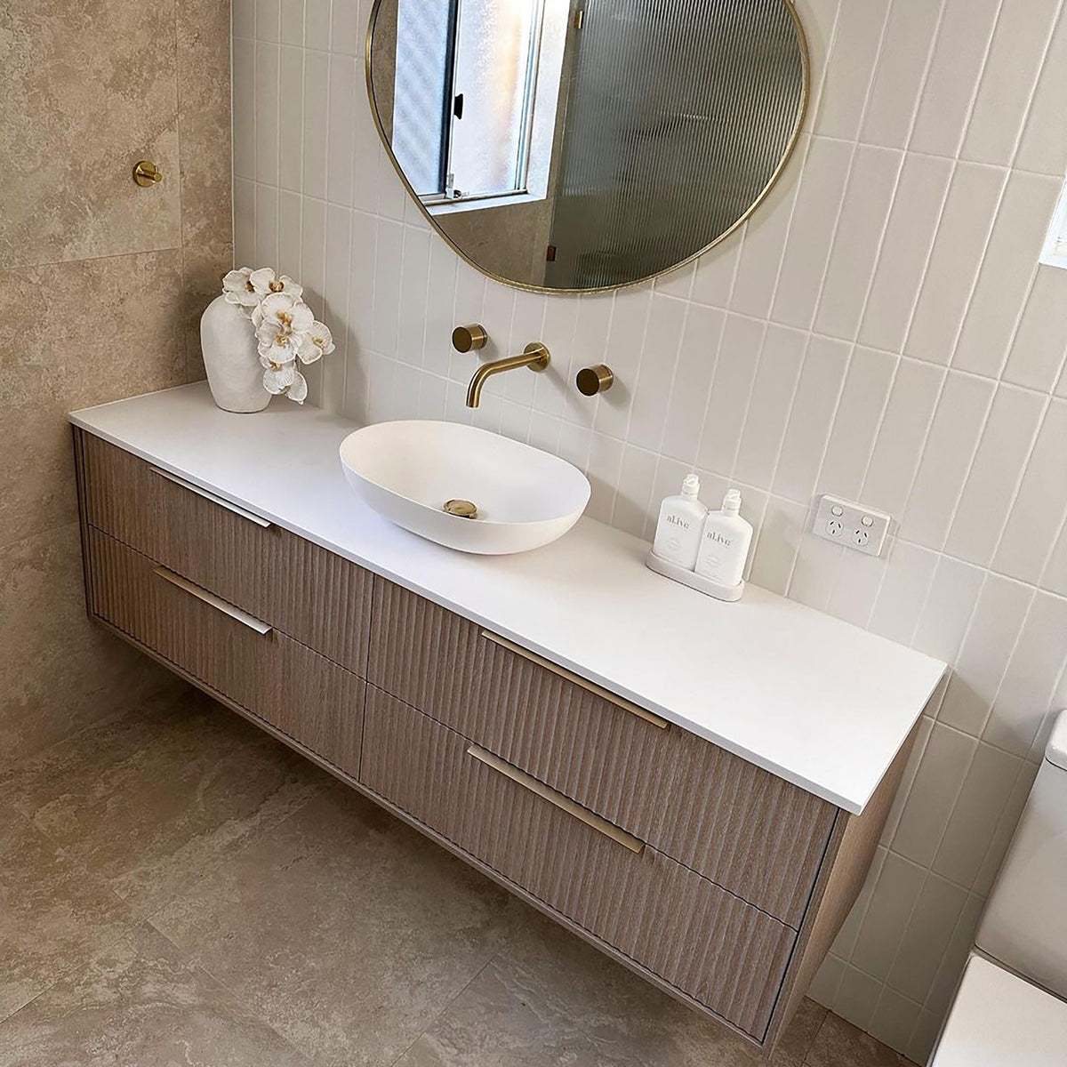 White Satin Tile - lifestyle view