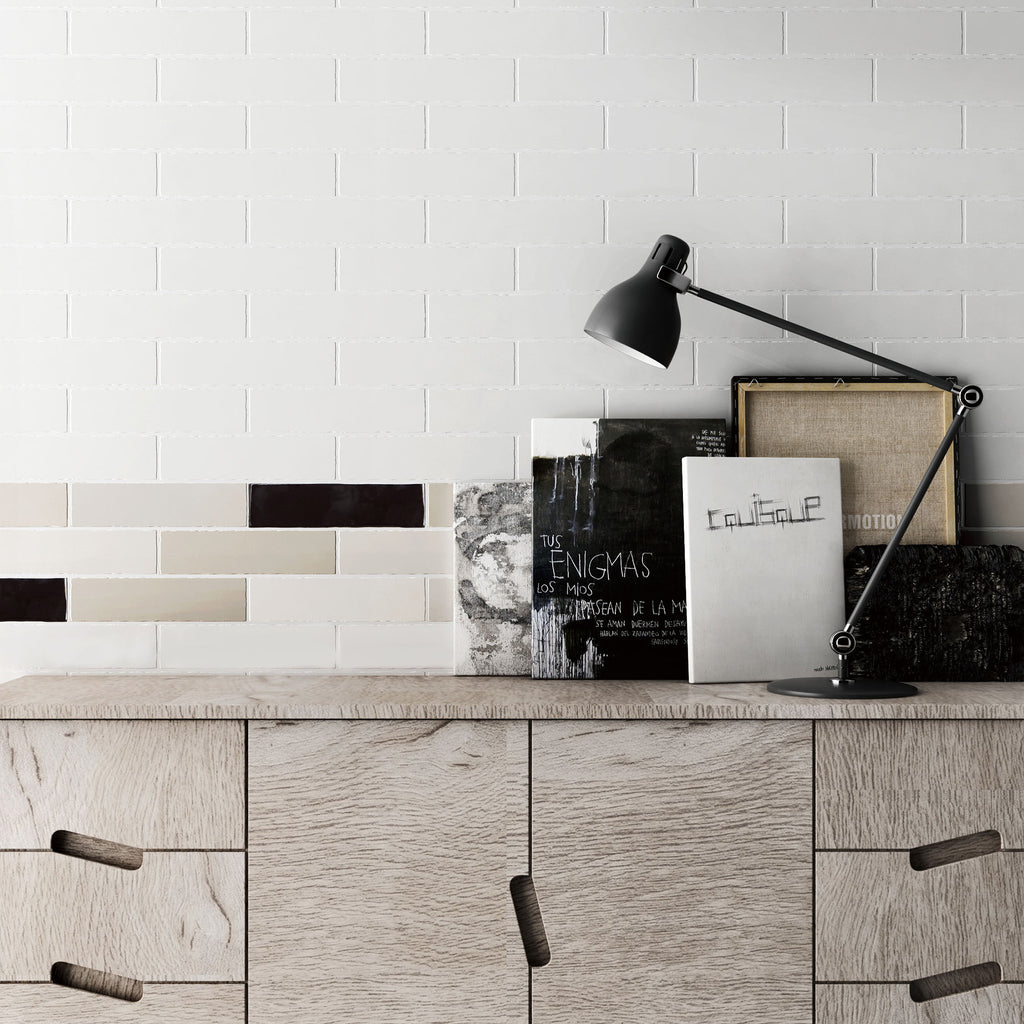 White Satin Tile - lifestyle view