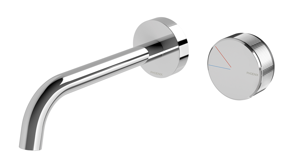 Wall Basin Set Curved 180 Chrome