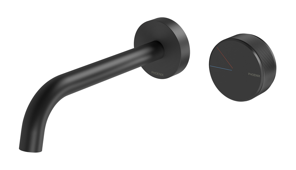 Wall Basin Set Curved 180 Matte Black