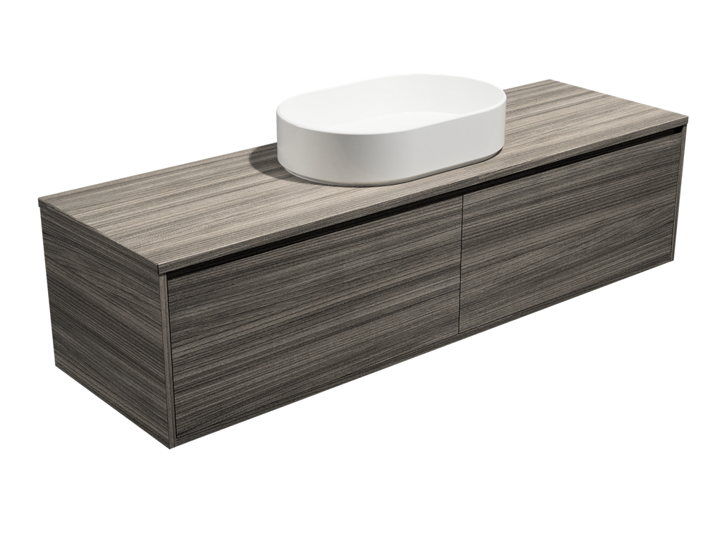 Vanity 1500 Wall Hung Centre White Gloss Basin Laminate AC Top