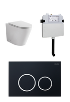 Rimless In-wall Toilet Suite S&P Trap with Round ABS Matte Black Button