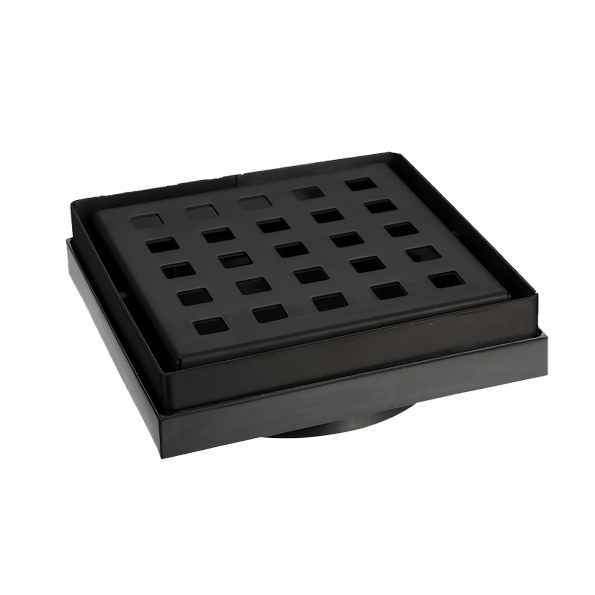 SS Sq Grate 130x130x80mm PVC Base MB
