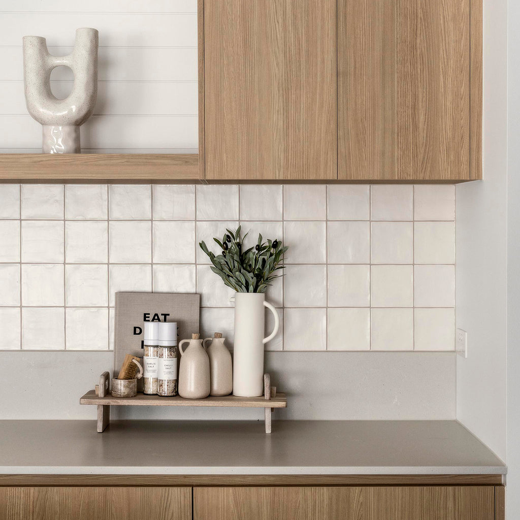 Chalk Structured Matt Tile - lifestyle view
