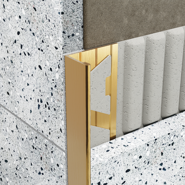 L Profile SS Brushed Gold 12.5 x 3000mm