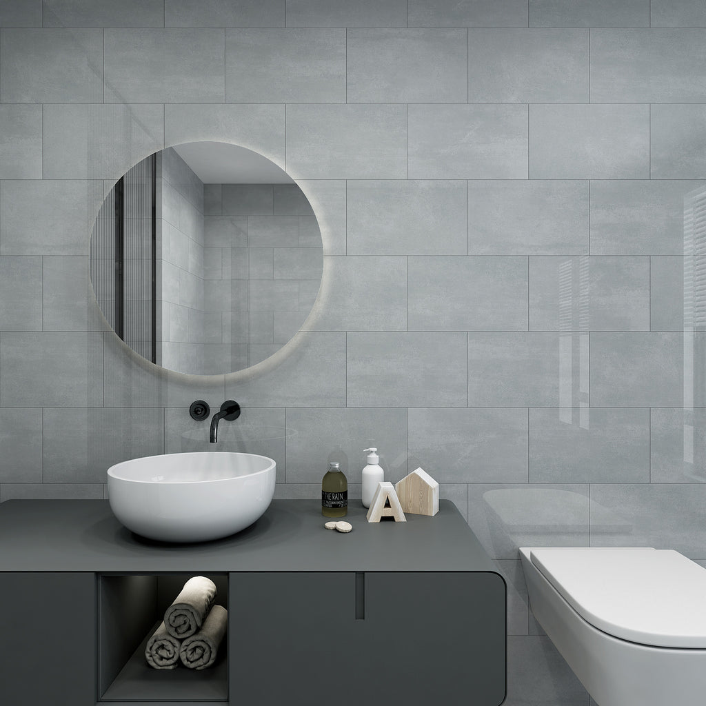 Charcoal Gloss Tile - lifestyle view