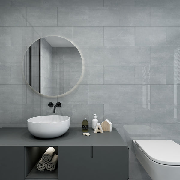 Charcoal Gloss Tile - lifestyle view