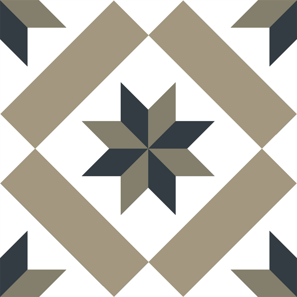 Majorca Victorian Star Taupe Matt Tile