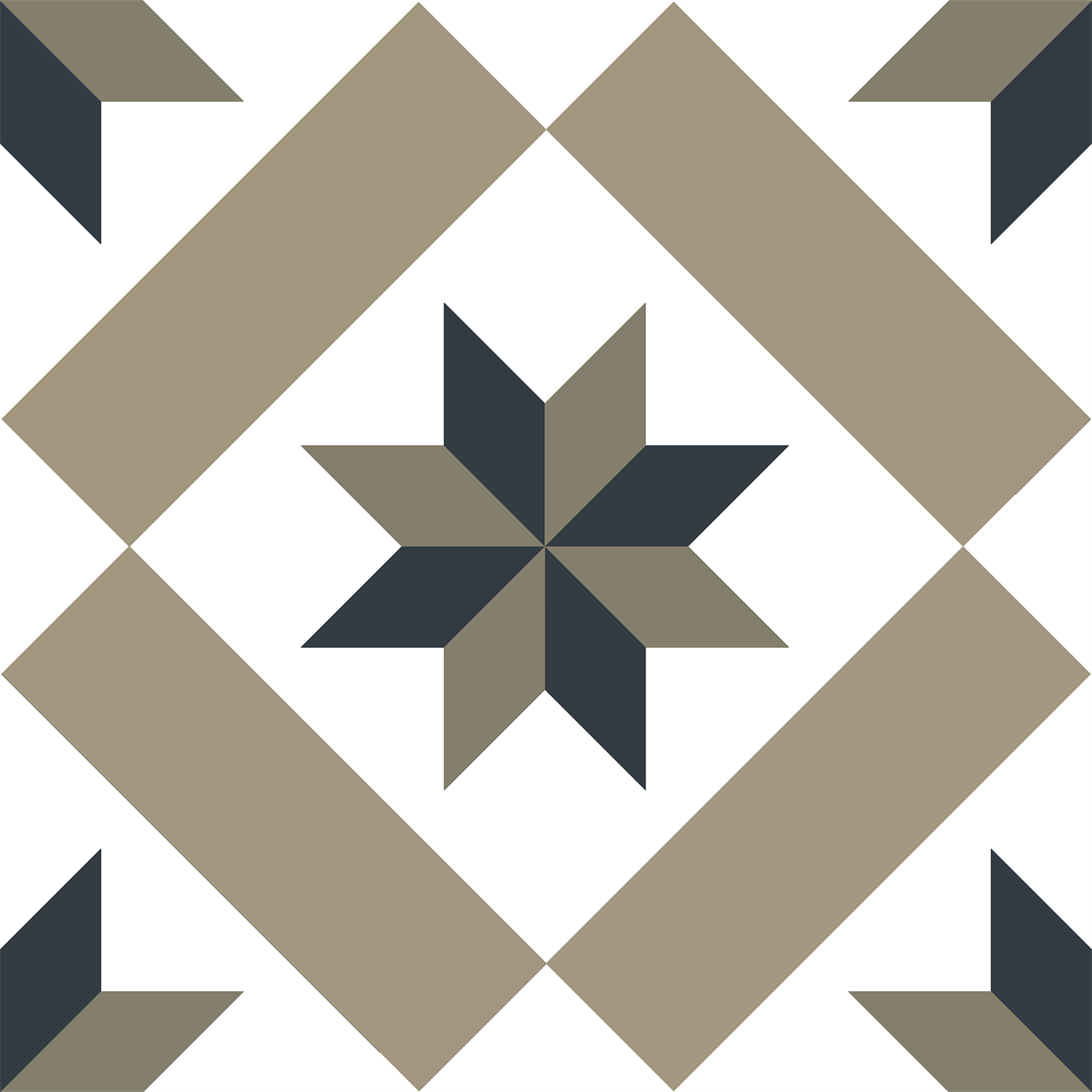 Majorca Victorian Star Taupe Matt Tile