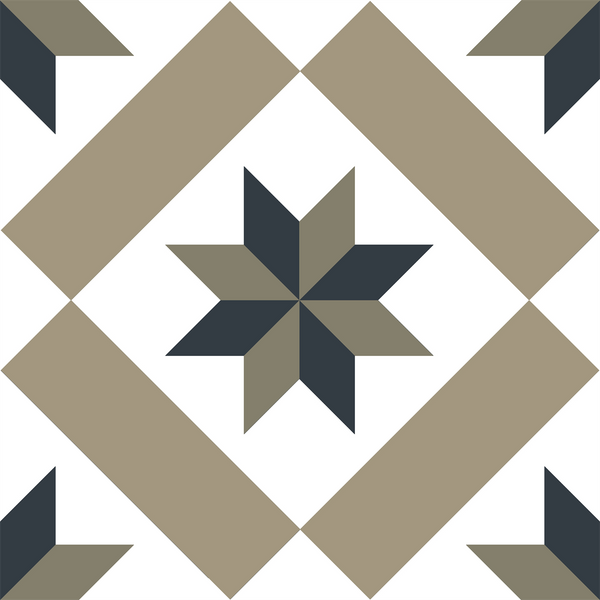 Majorca Victorian Star Taupe Matt Tile