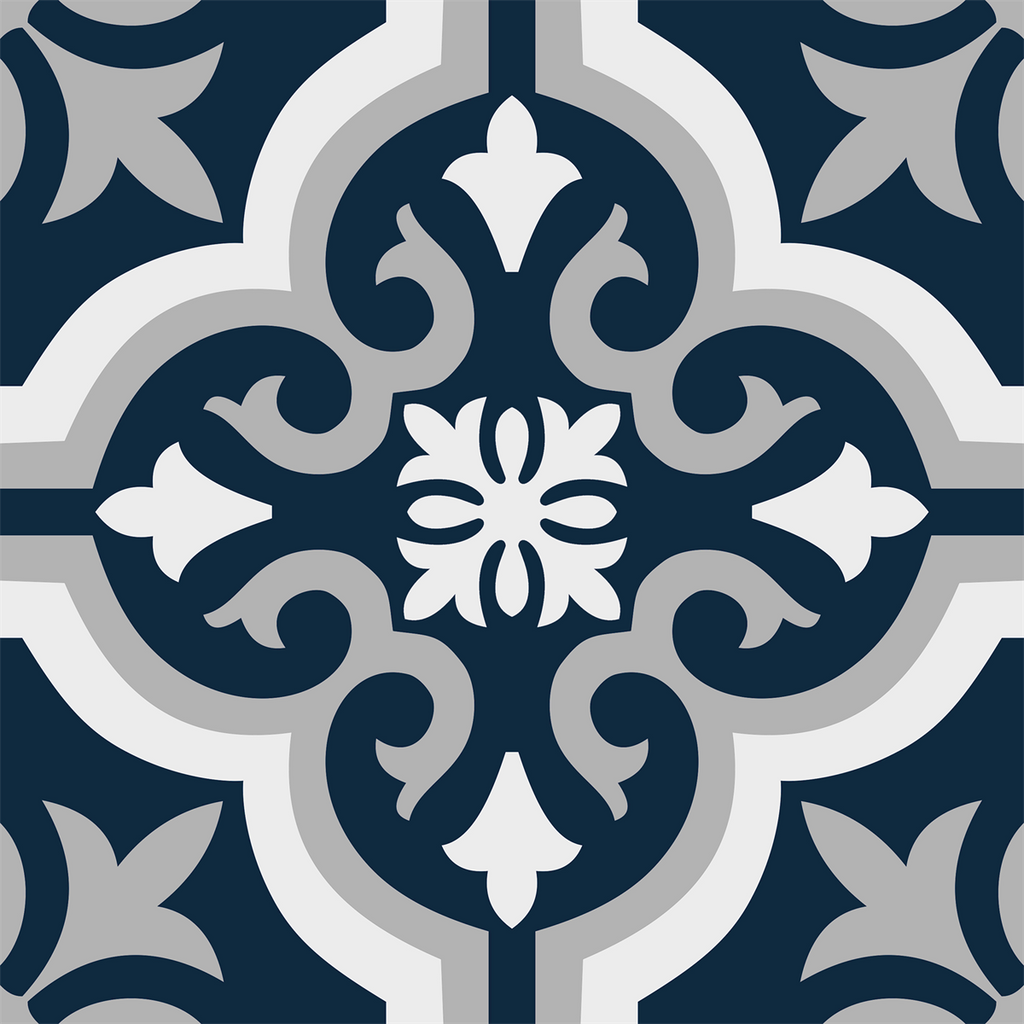 Majorca Motif Navy Matt Tile