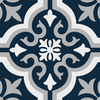 Majorca Motif Navy Matt Tile
