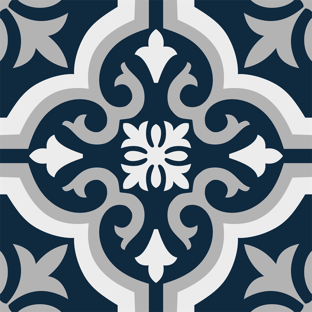 Majorca Motif Navy Matt Tile