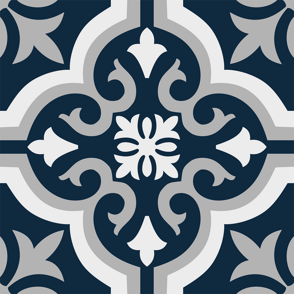 Majorca Motif Navy Matt Tile