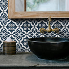 Motif Navy Matt Tile - lifestyle view
