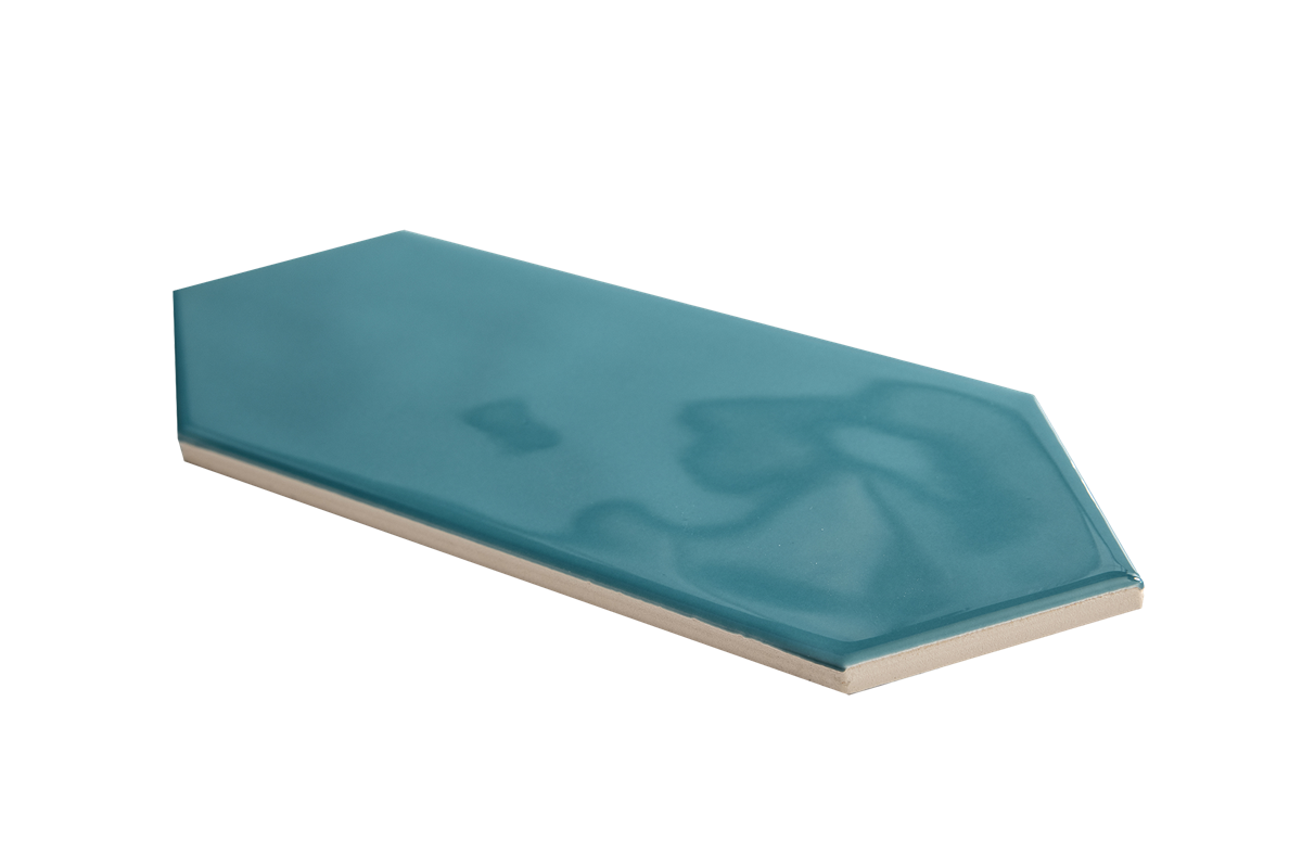 Boulevard-Picket Teal Picket Structured Gloss Tile