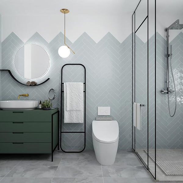 Mint Structured Gloss Tile - lifestyle view