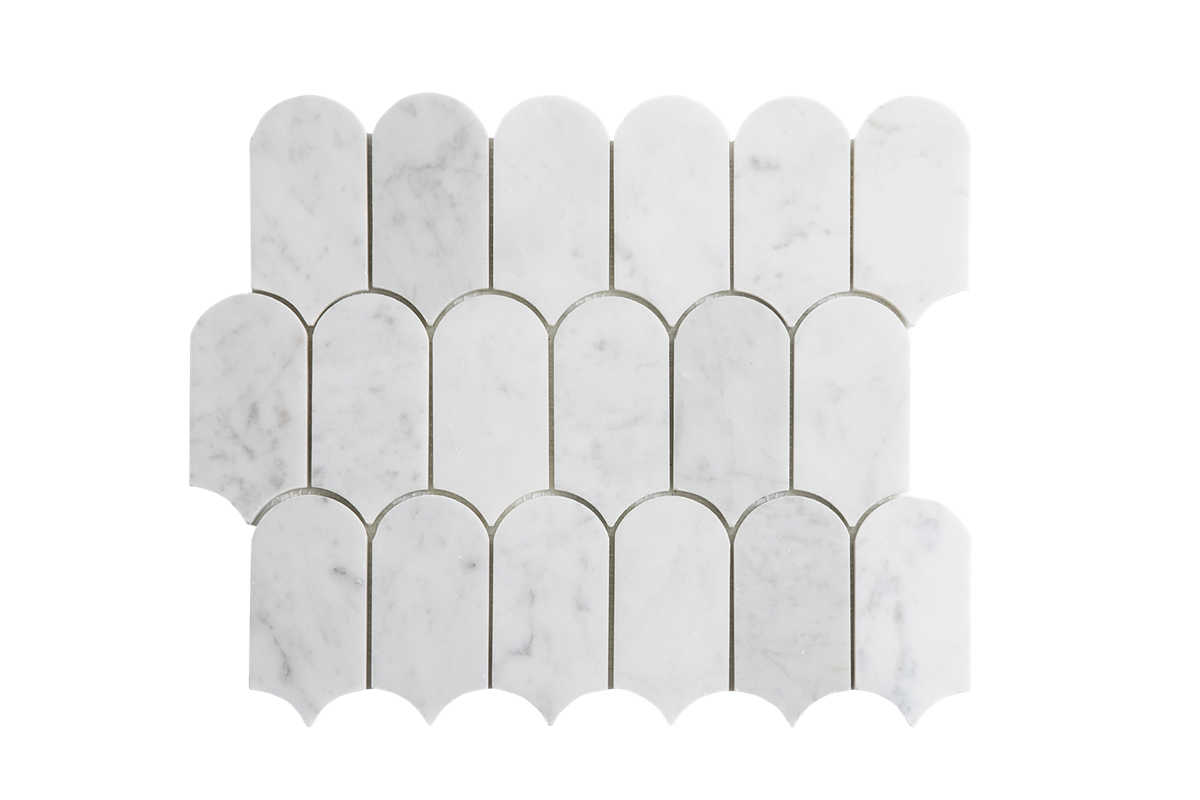 Natural Marble Bianco Carrara Cascade Honed Mosaic