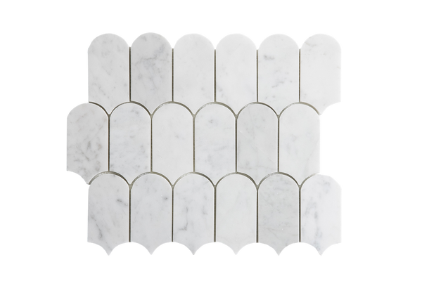 Natural Marble Bianco Carrara Cascade Honed Mosaic