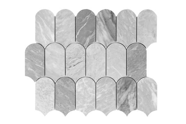 Natural Marble Grey Carrara Cascade Honed Mosaic