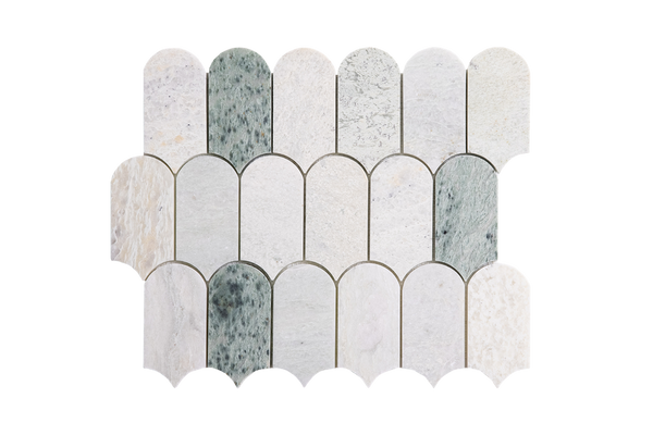 Natural Marble Orient Green Cascade Honed Mosaic