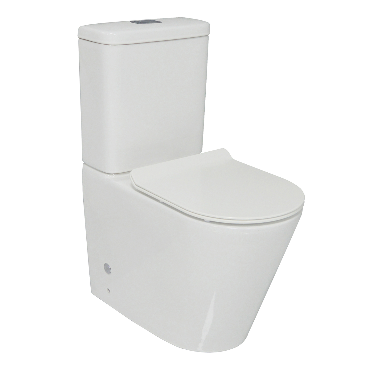 Rimless Extra Height Back To Wall Toilet Suite S&P Gloss White