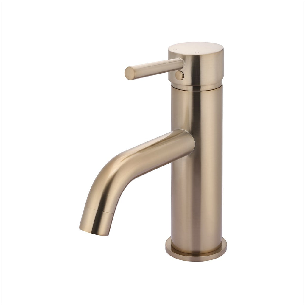 Curved Basin Mixer Champagne