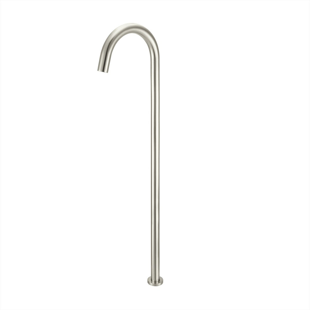 Floor Mounted Bath Mixer Curved Brushed Nickel