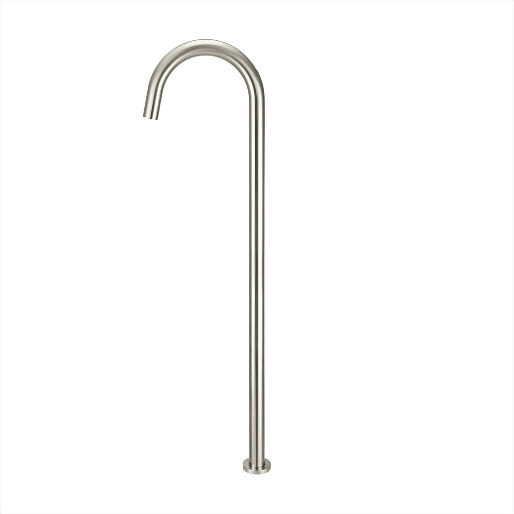 Floor Mounted Bath Mixer Curved Brushed Nickel