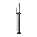 Floor Mounted Bath Mixer w Shower Curved Matte Black