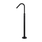 Floor Mounted Bath Mixer w Shower Curved Matte Black