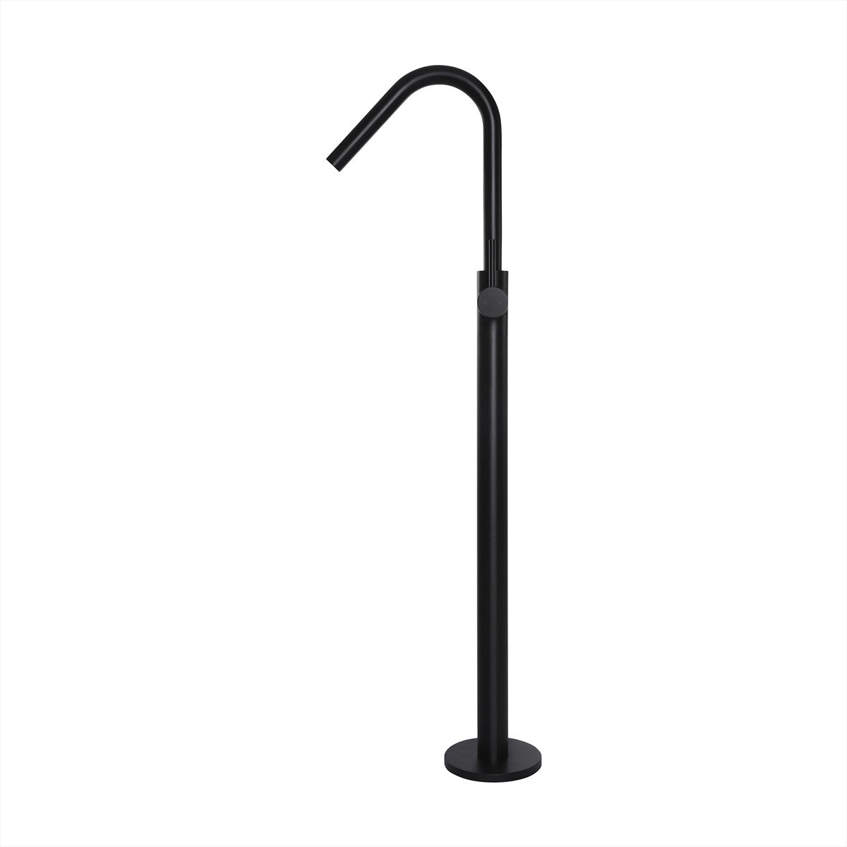 Floor Mounted Bath Mixer w Shower Curved Matte Black