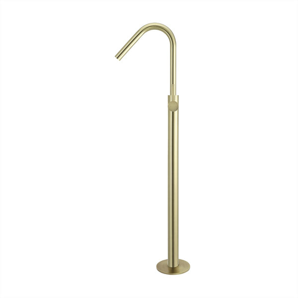 Floor Mounted Bath Mixer w Shower Curved Tiger Bronze