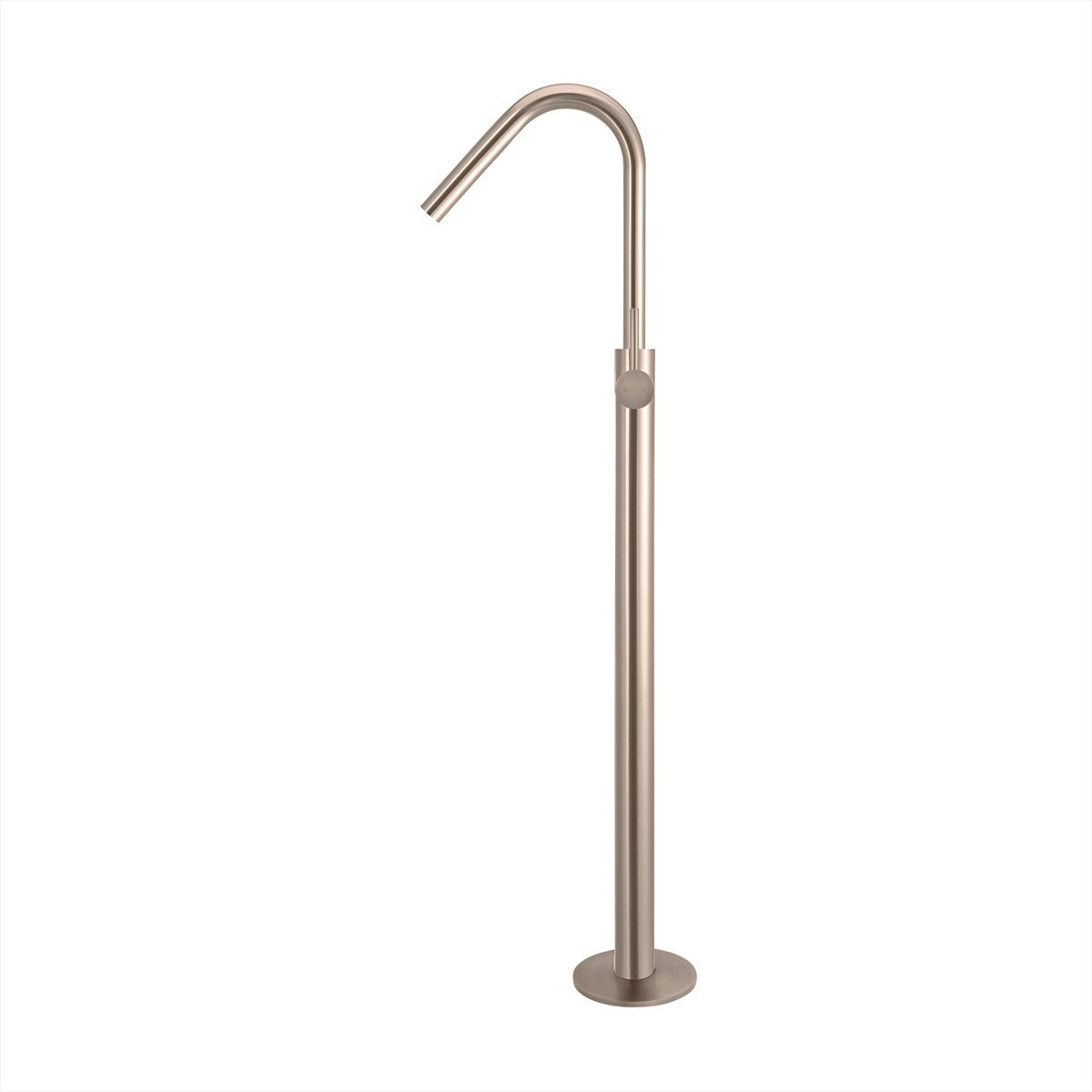 Floor Mounted Bath Mixer w Hand Shower Curved Champagne