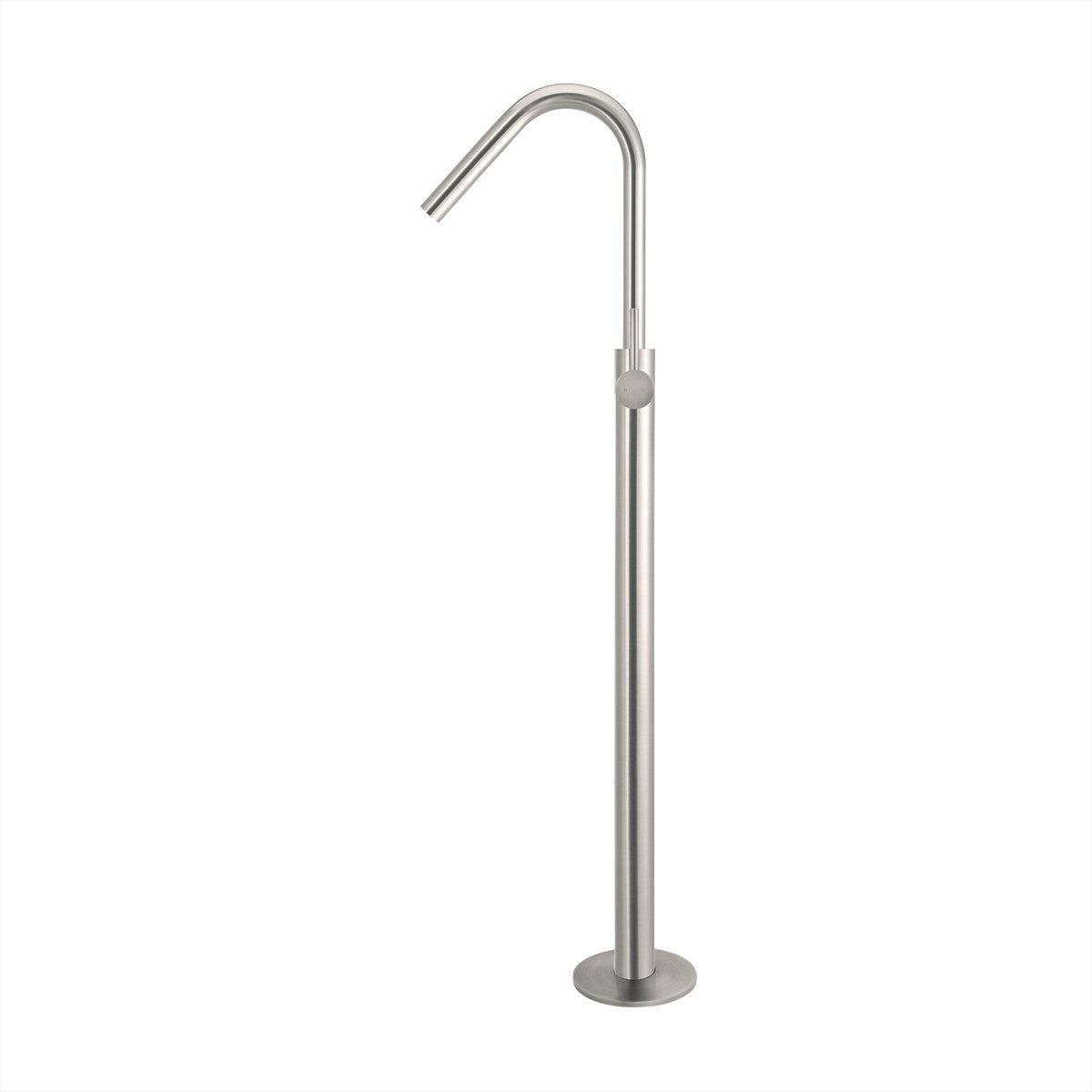 Floor Mounted Bath Mixer w Shower Curved Brushed Nickel
