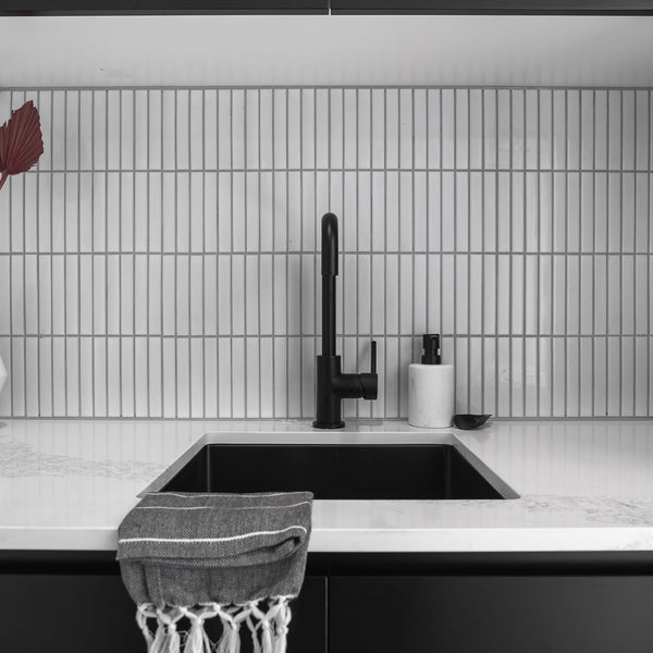 Sink Mixer Gooseneck 210 Matte Black - lifestyle view