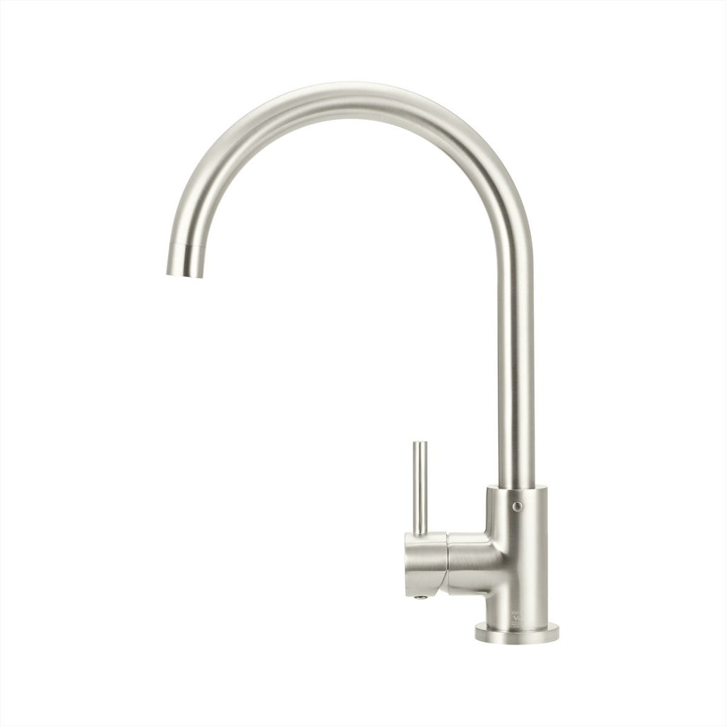 Sink Mixer Gooseneck 210 Brushed Nickel