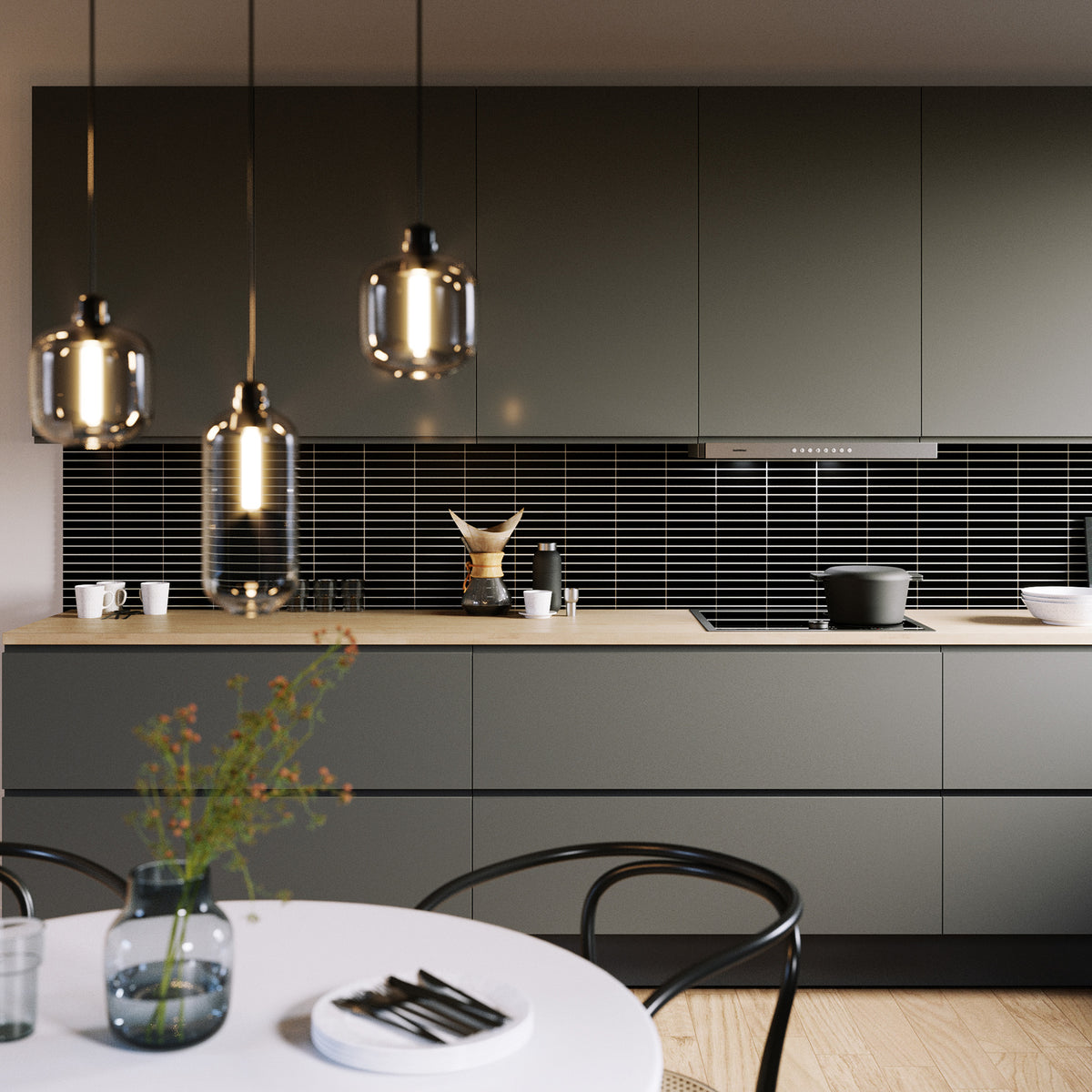 Fingers Black Matt Mosaic - lifestyle view