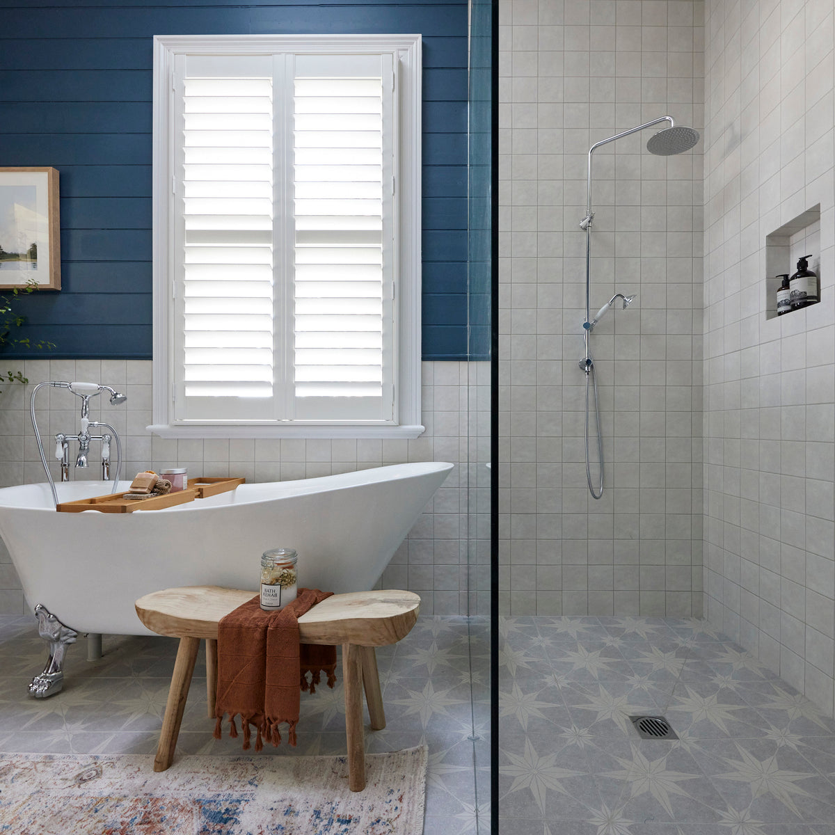 Stone Star Grey Textured Tile - lifestyle view
