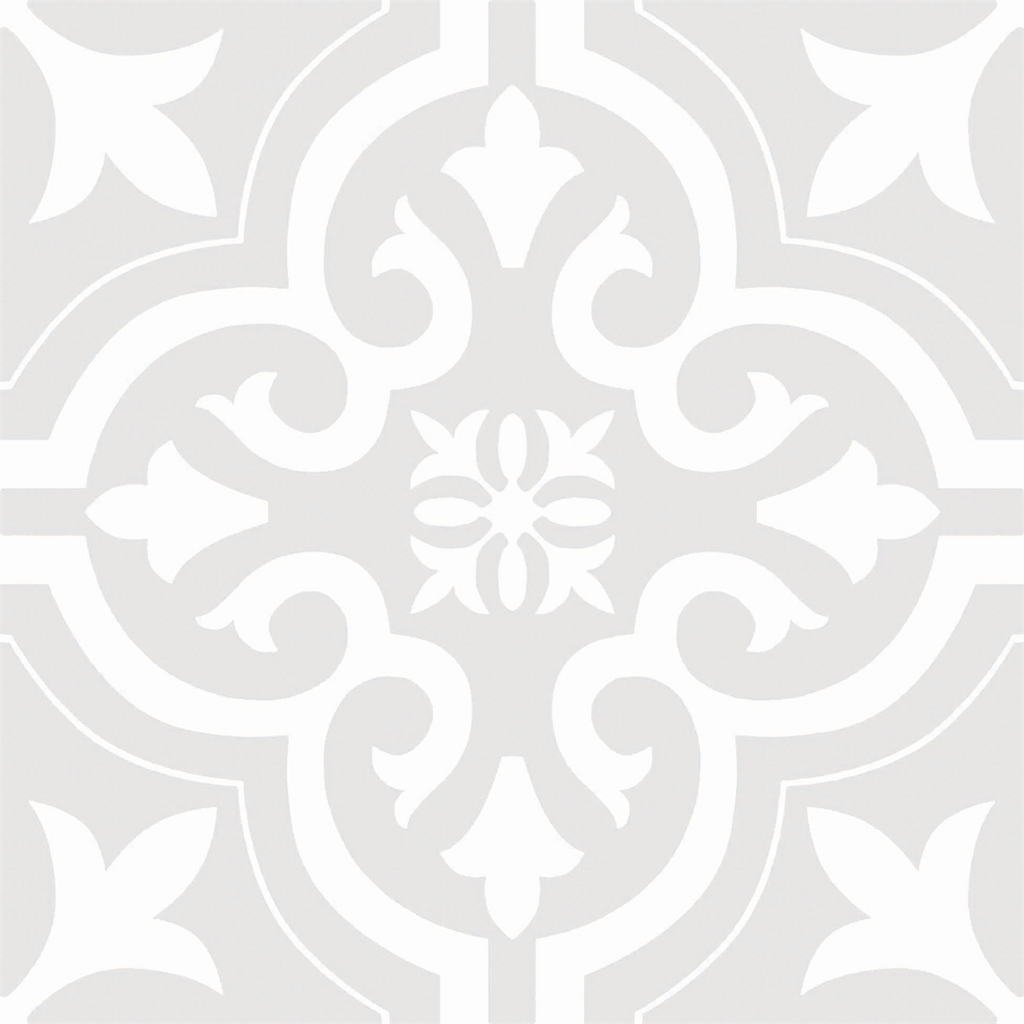 Flourish-Motif Motif Grey Textured Tile