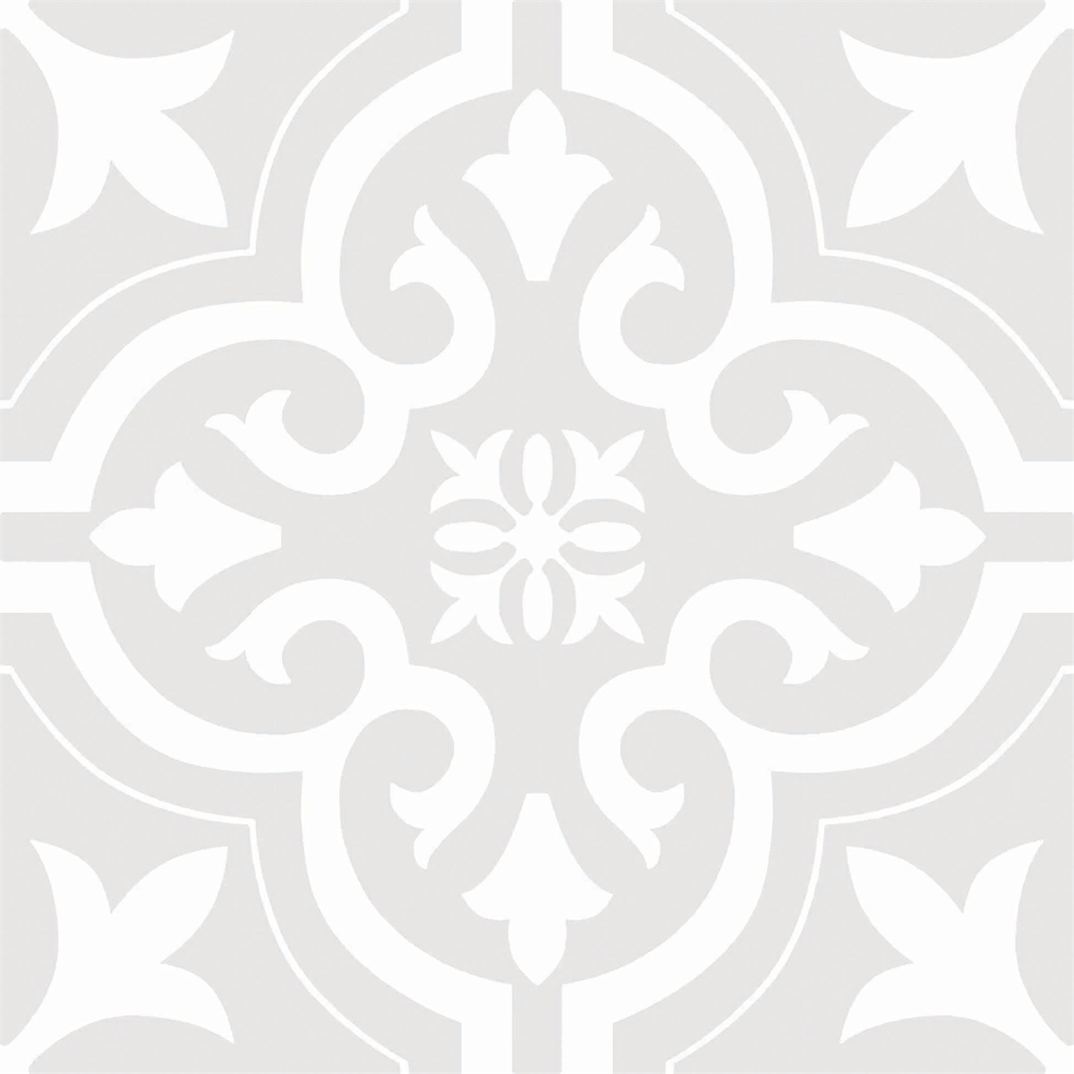 Flourish-Motif Motif Grey Textured Tile