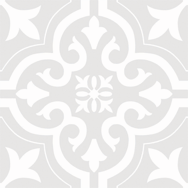Flourish-Motif Motif Grey Textured Tile