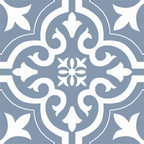 Flourish-Motif Motif Blue Textured Tile