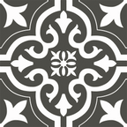 Flourish-Motif Motif Black Textured Tile
