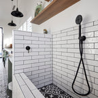 Motif Black Textured Tile - lifestyle view