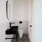 Motif Black Textured Tile - lifestyle view