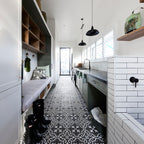Motif Black Textured Tile - lifestyle view