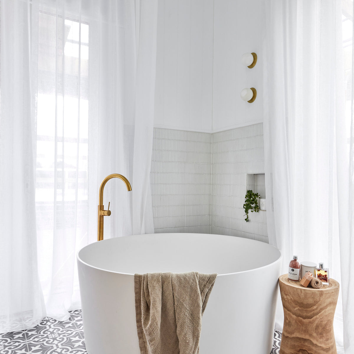 Motif Black Textured Tile - lifestyle view